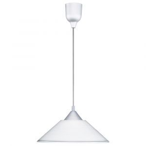 Stockton hanglamp, wit, kunststof en glas