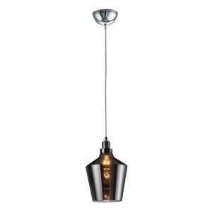 Mika hanglamp, glas - Rookglas, Zilver