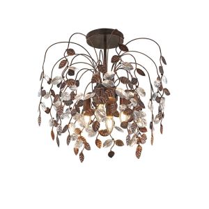Vintage plafondlamp roestkleurig, Charlotte