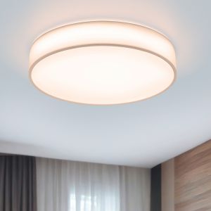 Witte plafonnière stof, Winnie, 40W, warm tot koud wit verstelbare LED, met afstandsbediening
