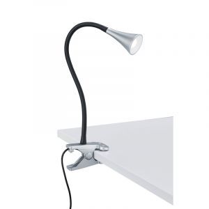 Grijze klemspot kunststof, Yelaisa, 3W, 3000K LED, met schakelaar
