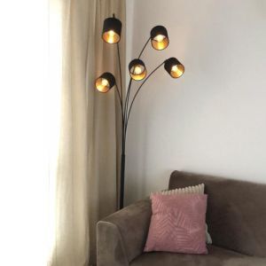 Zwarte vloerlamp modern, Koge, met schakelaar