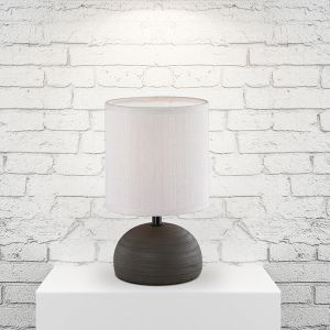 Keramische tafellamp bruin, Yeraz, met schakelaar