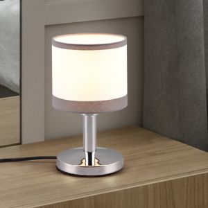 Witte tafellamp modern, Denley, met schakelaar