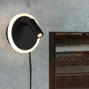 Zwarte wandlamp Sirias, metaal, modern, 5 watt