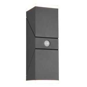 Antraciete buitenlamp met bewegingssensor Liron, aluminium, modern, 7w, 3000K LED