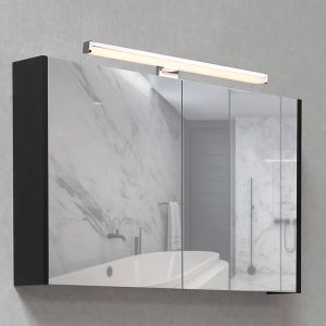 Moderne wandlamp Celal, chroom, kunststof, geïntegreerde LED