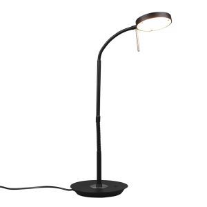 Zwarte tafellamp modern, Bilge, 12W, in lichtkleur verstelbare LED, met schakelaar