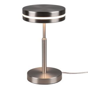 Moderne tafellamp Marjon, nikkel, metaal, geïntegreerde LED