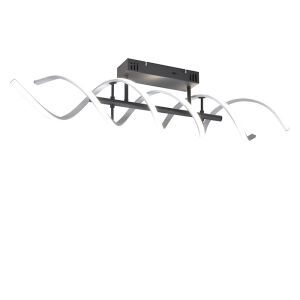 Chromen plafondlamp design, Sylvian, 41W, warm tot koud wit verstelbare LED, 3-staps dimbaar