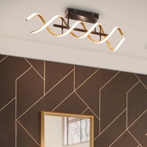 Messing plafondlamp design, Sylvian, 41W, warm tot koud wit verstelbare LED, 3-staps dimbaar