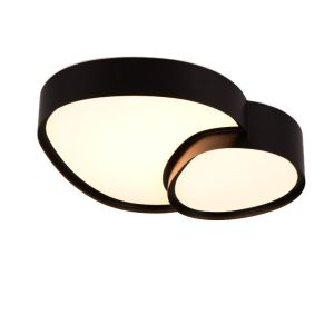 Zwarte plafondlamp metaal, Merwin, 21W, warm tot koud wit verstelbare LED, met afstandsbediening