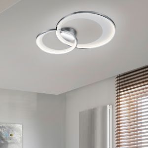 Chrome plafonniere Kendi, metaal, modern, 29 watt