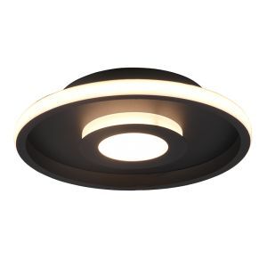 Moderne badkamer plafondlamp Kayla, zwart, metaal, geïntegreerde LED
