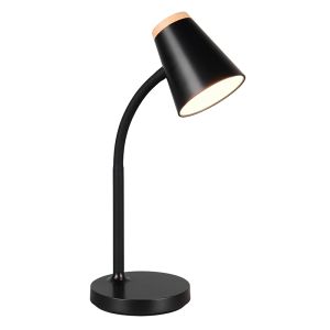 Zwarte tafellamp modern, Rahul, 4,5W, 3000K LED, met schakelaar