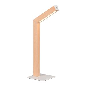 Moderne oplaadbare tafellamp hout, Reijer, 2W, 3000K LED, met touchdimmer