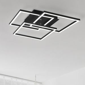 Zwarte plafonnière, Bibiana, 28W, warm tot koud wit verstelbare LED, met afstandsbediening