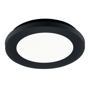 Zwarte badkamer plafondlamp Gistrup, kunststof, modern, 10 watt