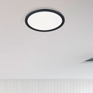 Zwarte badkamer plafondlamp Gistrup, kunststof, modern, 24 watt