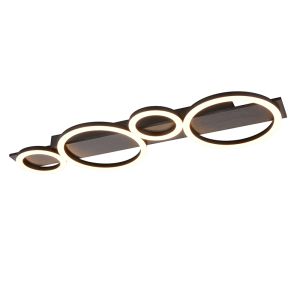 Zwarte plafondlamp design, Ishaan, 26,5W, 3000K LED