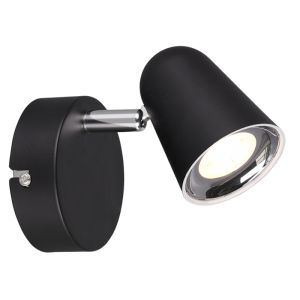 Zwarte wandspot Taj, kunststof, modern, 3 watt
