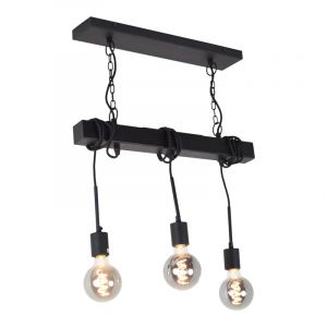 Industriële plafondlamp Kezban, zwart, langwerpig