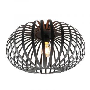 Zwarte plafonniere Lieve, Rond