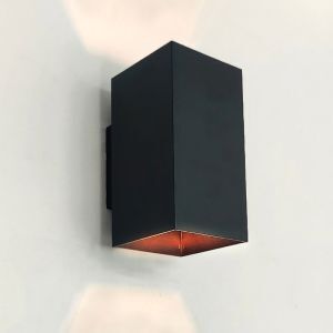 Moderne up down wandlamp Dalila, zwart, aluminium