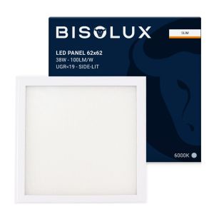 Bisolux LED paneel 62x62 - 38W - 6000K - UGR<19 - side-lit