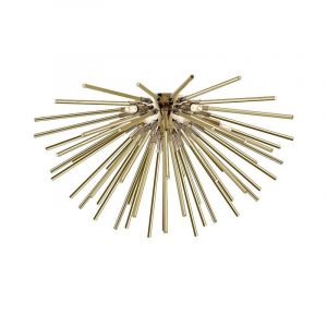 Design plafonniere Milos, goud, glas