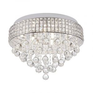 Design plafonniere Mitzy, chroom, glas