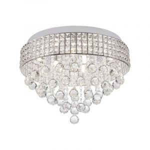 Design plafonniere Mitzy, chroom, glas