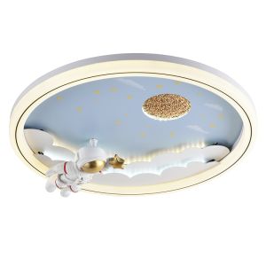 Metalen kinderkamer plafondlamp blauw, Astronaut, 42W, 3000K LED, 3-staps dimbaar