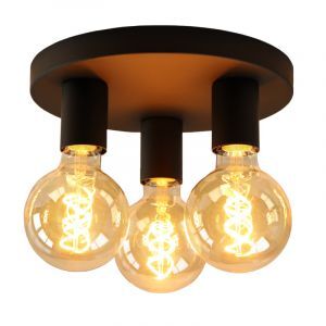 Zwarte moderne plafondlamp Rami, 3L