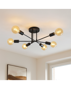 Moderne plafondlamp zwart, Amos