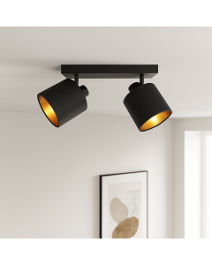 Mat Zwarte plafondlamp Koge, Modern
