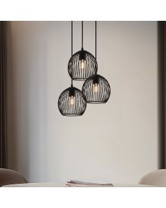 Zwarte ronde 3L hanglamp Wiro bolvormig, klein