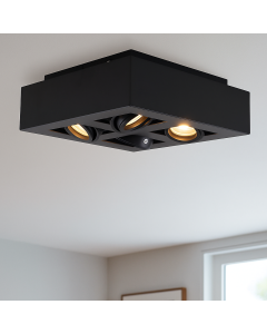 Moderne opbouwspot zwart, Akira