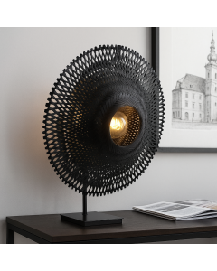 Rotan tafellamp zwart, Cordoba, met schakelaar