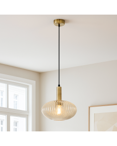 Retro hanglamp amber, Charlois