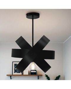 Metalen plafondlamp zwart, Laury