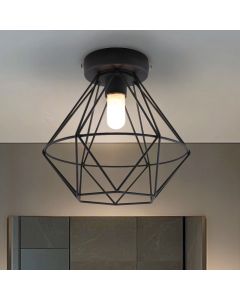 Industriële badkamer plafondlamp zwart, Jochem, IP44