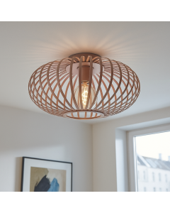 Industriële plafondlamp oud roze, Lieve