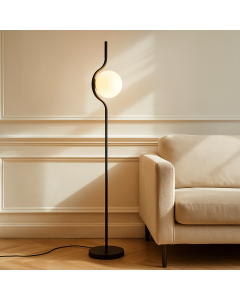 Moderne vloerlamp zwart, Merel, met schakelaar
