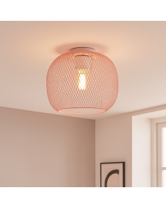 Roze plafondlamp Emado, metaal, industrieel