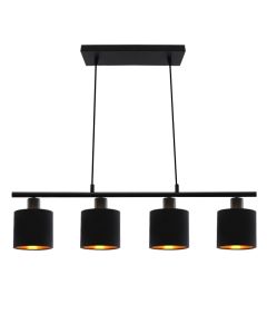 Gouden hanglamp Koge, stof, modern, 4L