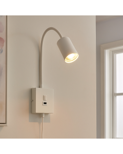 Moderne wandspot wit, Tibor, met schakelaar