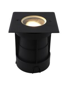Aluminium grondspot zwart, Catamarca, IP65, kantelbare lichtstraal