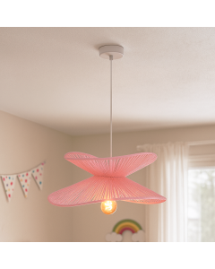 Papieren hanglamp roze, Rosalie