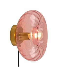 Retro wandlamp roze, Diane, met schakelaar